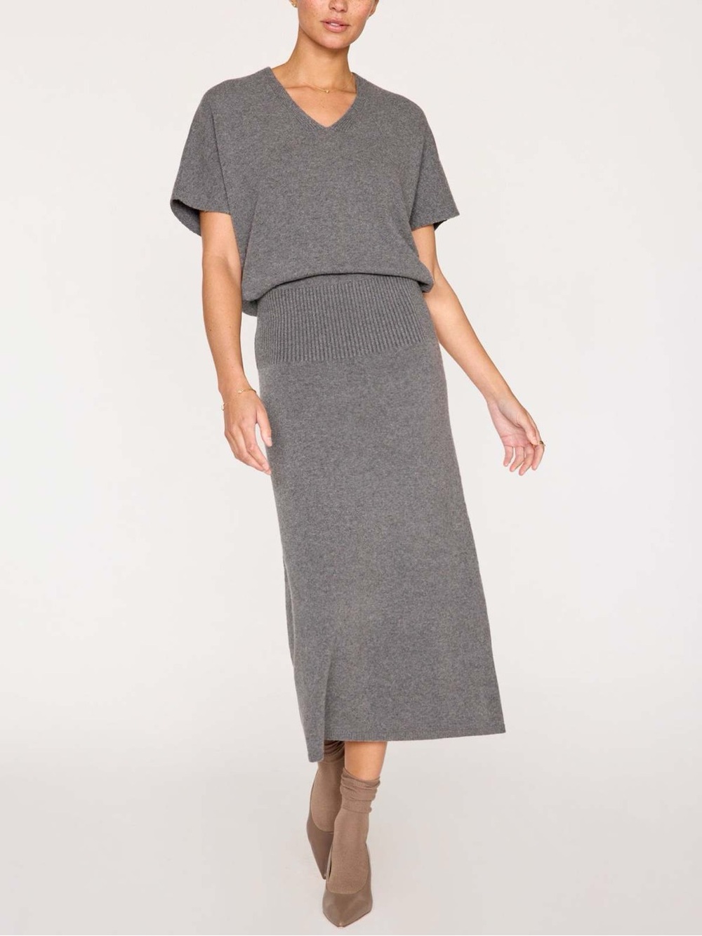 NWT Brochu Walker Veda dress in Flint grey wool blend size XS